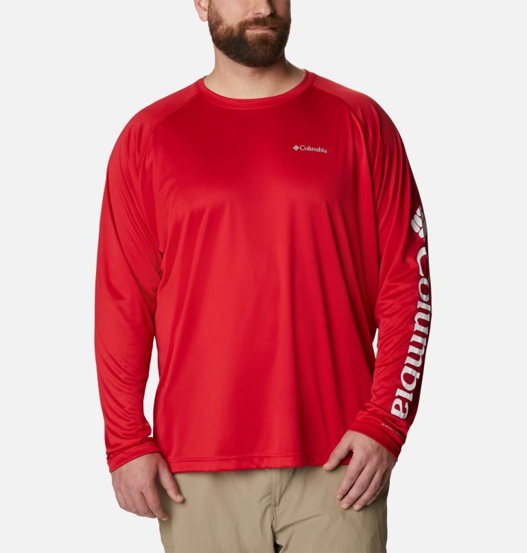 Hanorace Columbia Fork Stream Long Sleeve Barbati Rosii | Plus Size ZKM7Q918S